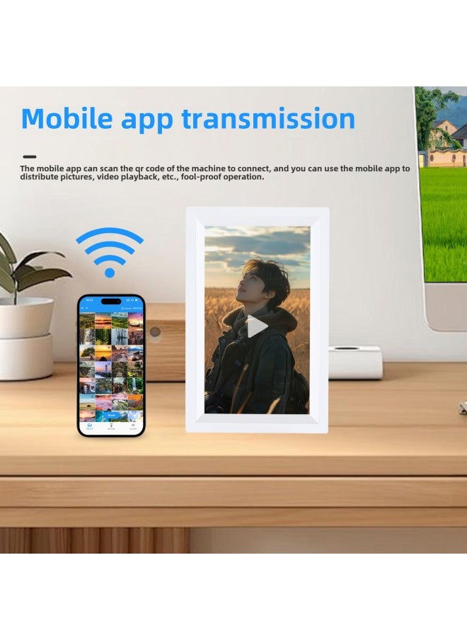 Gift 7 Inch Digital Photo Frame Picture Video Player WiFi Photo Album Advertising Machine Intelligent Electronic Photo Frame-Color:7inch -64gb-wifi Model-with Mobile App Transmission-tandland Box Packaging