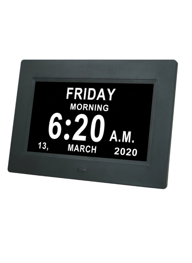 7 Inch Digital Clock Digital Photo Frame Large Font Calendar Clock Machine IPS Screen HD Digital Clock Machine-Color:7inchIPSblack Us Standard