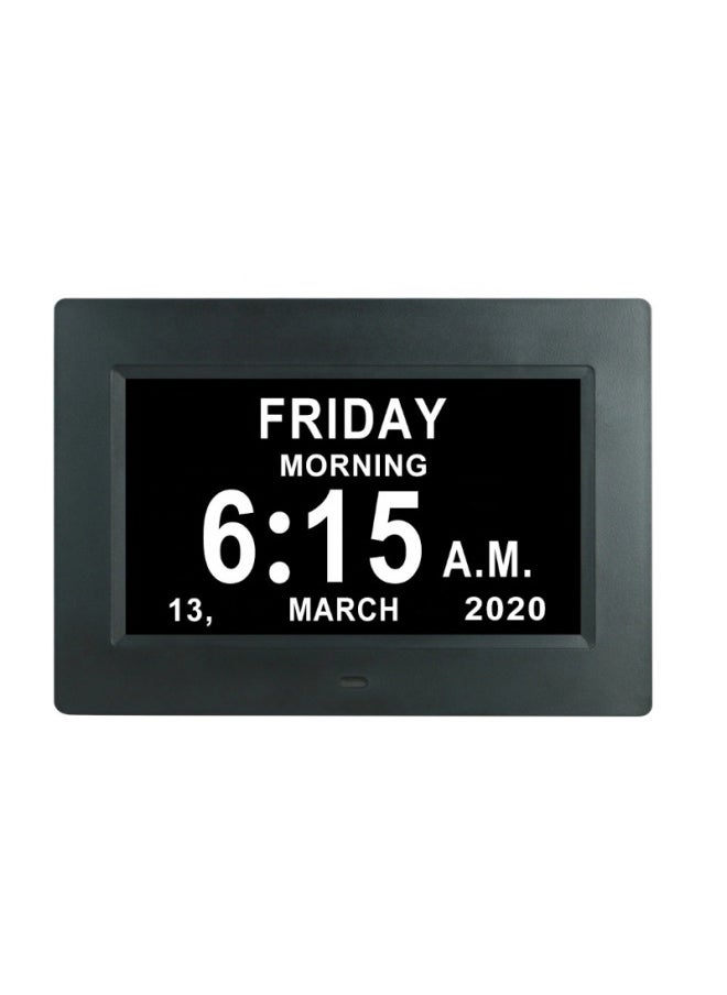 7 Inch Digital Clock Digital Photo Frame Large Font Calendar Clock Machine IPS Screen HD Digital Clock Machine-Color:7inchIPSblack Us Standard