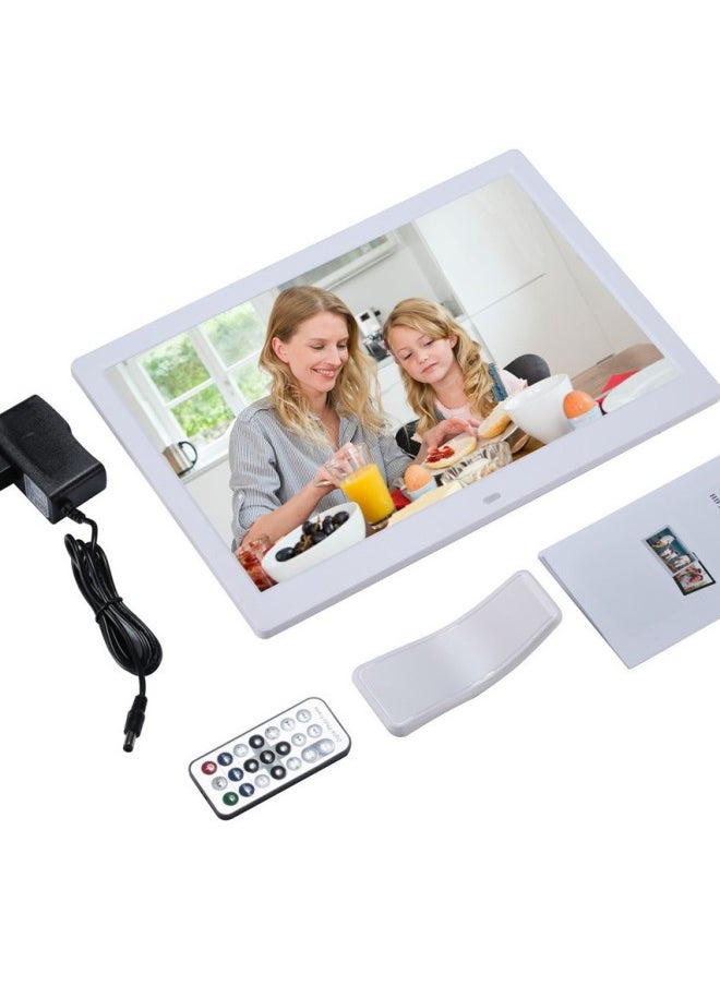 Hot Sale 13.3 Inch Advertising Machine Electronic Photo Album Multi-function Video Player-Color:White British Standard