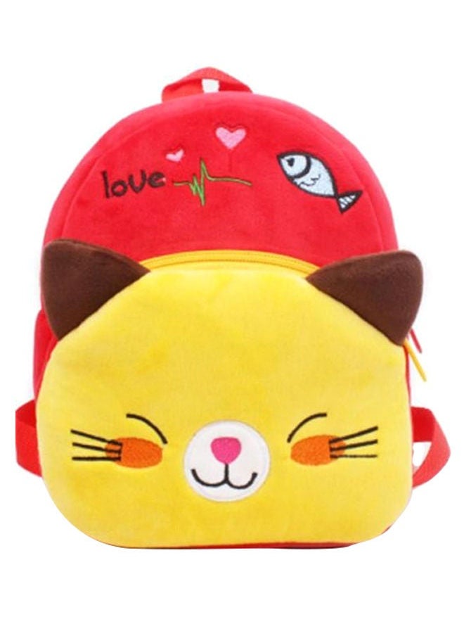 3D Cute Cat Pattern Pre School Plush Backpack 23 x 21centimeter