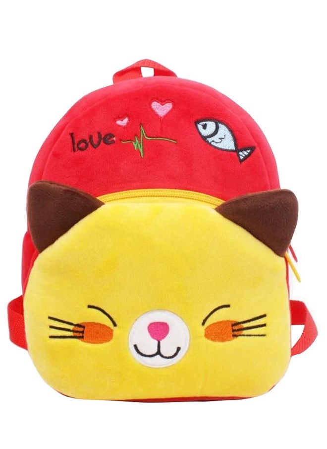 3D Cute Cat Pattern Pre School Plush Backpack 23 x 21centimeter