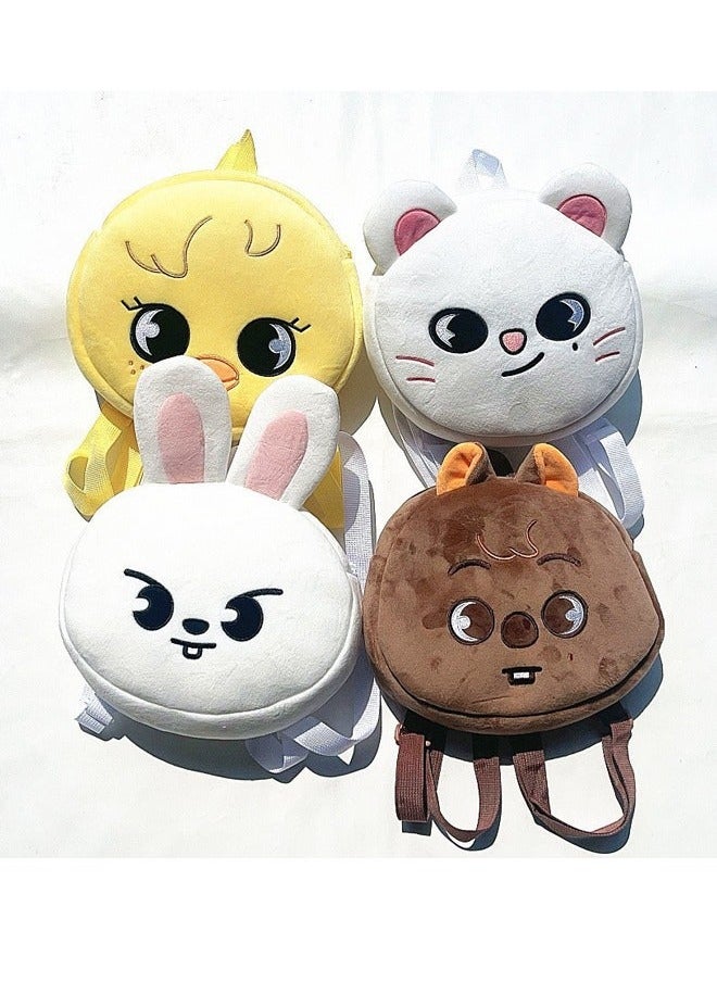 Straykids SKZOO Mini Cute Plush Backpack Schoolbag - Brown PuppyM