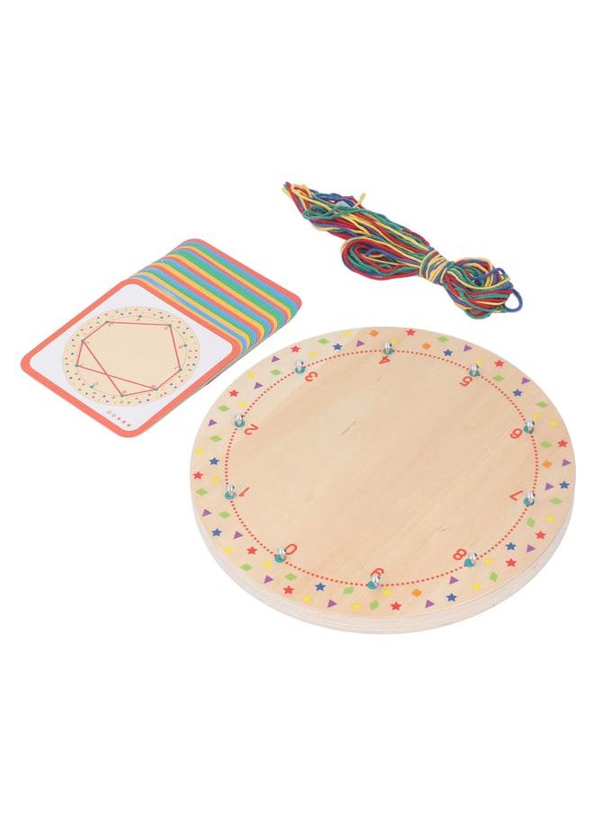 Wood Manipulative Geo Board Promote Hand Eye Coordination Early Educational Mathematical Graphical Block for Children