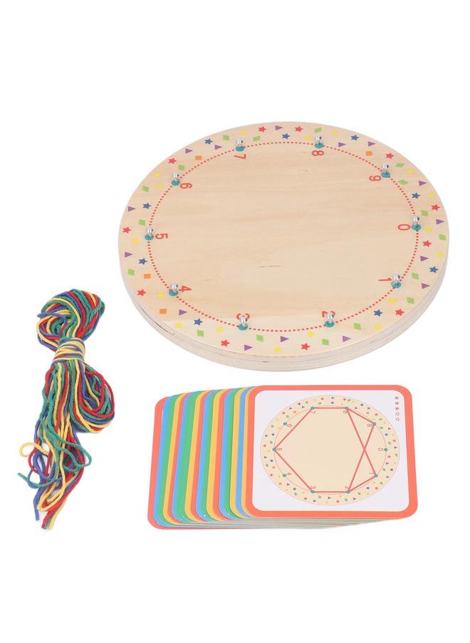 Wood Manipulative Geo Board Promote Hand Eye Coordination Early Educational Mathematical Graphical Block for Children