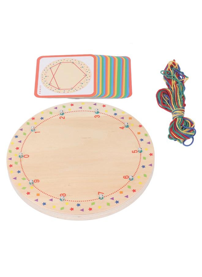 Wood Manipulative Geo Board Promote Hand Eye Coordination Early Educational Mathematical Graphical Block for Children
