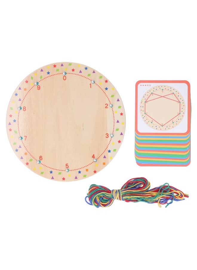 Wood Manipulative Geo Board Promote Hand Eye Coordination Early Educational Mathematical Graphical Block for Children