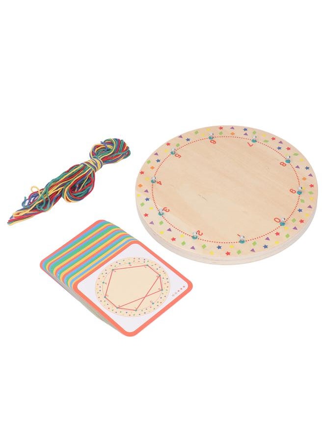 Wood Manipulative Geo Board Promote Hand Eye Coordination Early Educational Mathematical Graphical Block for Children