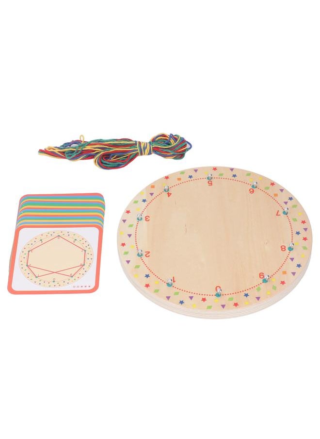Wood Manipulative Geo Board Promote Hand Eye Coordination Early Educational Mathematical Graphical Block for Children