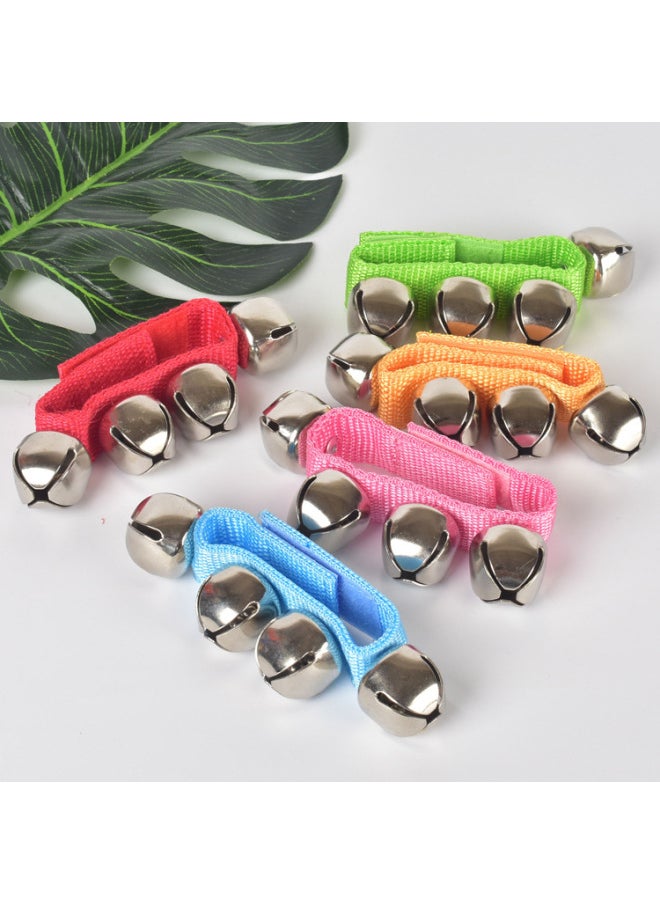 Orff Percussion Instrument Wrist Bell Baby Kindergarten Children's Dance Performance Hand Bell Foot Bell Hand Bell Early Teaching Aid-Color:Yellow
