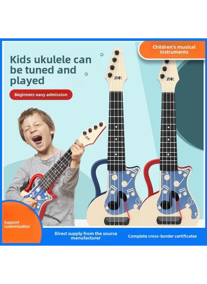 44cm Children's Simulation Guitar Ukulele Can Play Musical Instruments Music Enlightenment Toy Manufacturers Wholesale-Color:44cm Round Hole Acacia Wood Color