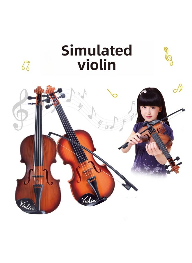 Children's Ukulele Toys Can Play Beginner Musical Instruments Enlightenment Simulation Violin Toys-Color:3702c Dark Small Violin