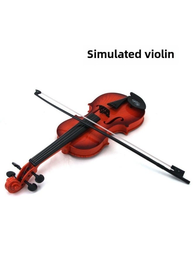 Children's Ukulele Toys Can Play Beginner Musical Instruments Enlightenment Simulation Violin Toys-Color:3702c Dark Small Violin