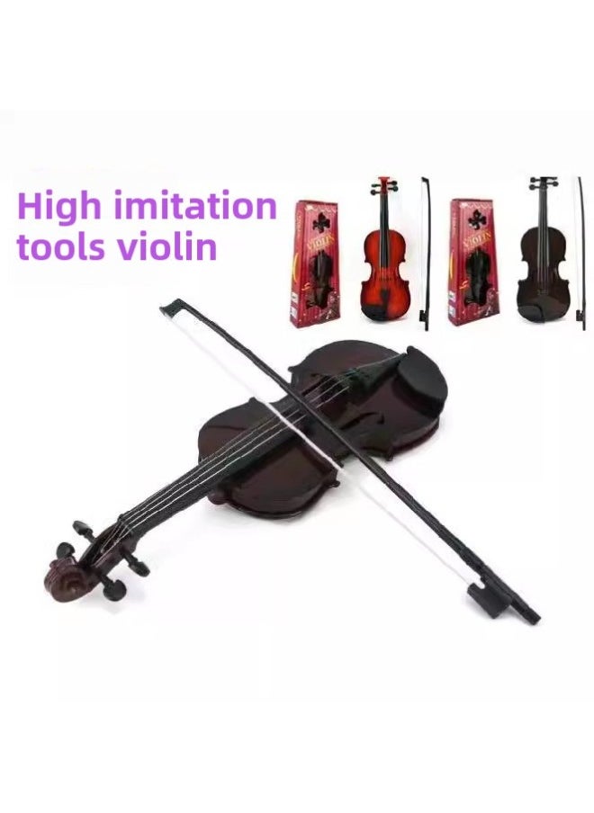 Children's Ukulele Toys Can Play Beginner Musical Instruments Enlightenment Simulation Violin Toys-Color:3702c Dark Small Violin
