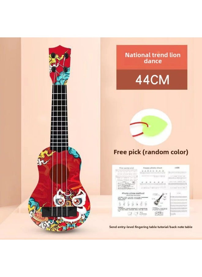 44cm Children's Simulation Guitar Ukulele Can Play Musical Instruments Music Enlightenment Toy Manufacturers Wholesale-Color:44cm Chinese Style Lion Awakening