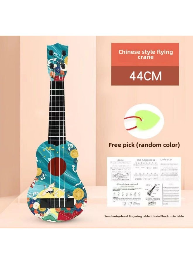 44cm Children's Simulation Guitar Ukulele Can Play Musical Instruments Music Enlightenment Toy Manufacturers Wholesale-Color:44cm Chinese Style Flying Crane