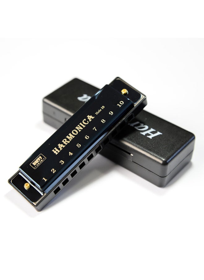 Titanium Copper Core 10 Hole Blues Harmonica Student Children Early Education Educational Musical Instruments Toy Harmonica Wholesale-Colour:10-hole Titanium Harmonica (red)