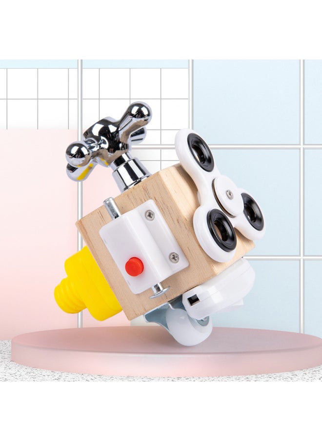 Coax Baby Artifact Busy Block Montessori Puzzle Hands-on Ability Logical Thinking Cognitive Simulation Unlock Wooden Toys-Color:Switch Unlock Busy Block