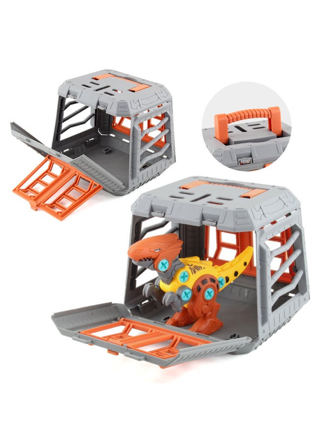 Export Children's Puzzle DIY Disassembly Dinosaur Combination Model Assembly Building Blocks Dinosaur Nut Disassembly Combination-Color:CT006 Assembled Dinosaur Blue 407G