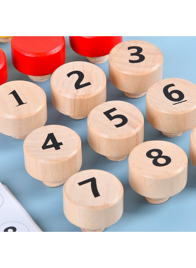 Fun Screw Pairing Digital Color Parent-Child Interactive Game Children's Hand-Eye Coordination Grasping Wooden Toys-Color:Screw Pairing