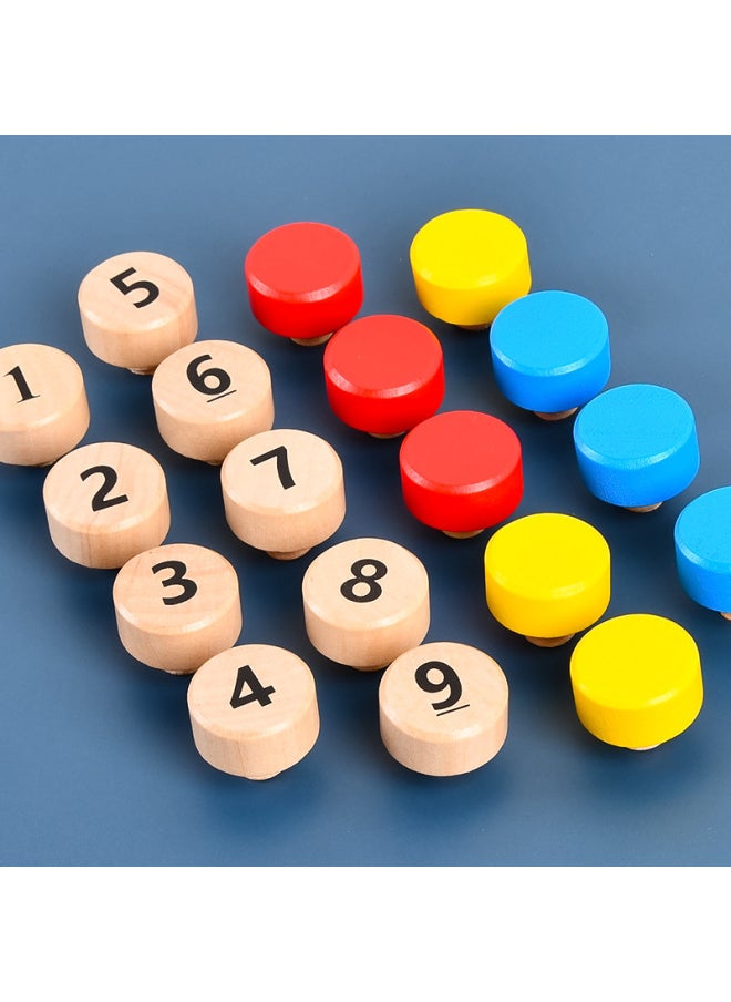 Fun Screw Pairing Digital Color Parent-Child Interactive Game Children's Hand-Eye Coordination Grasping Wooden Toys-Color:Screw Pairing