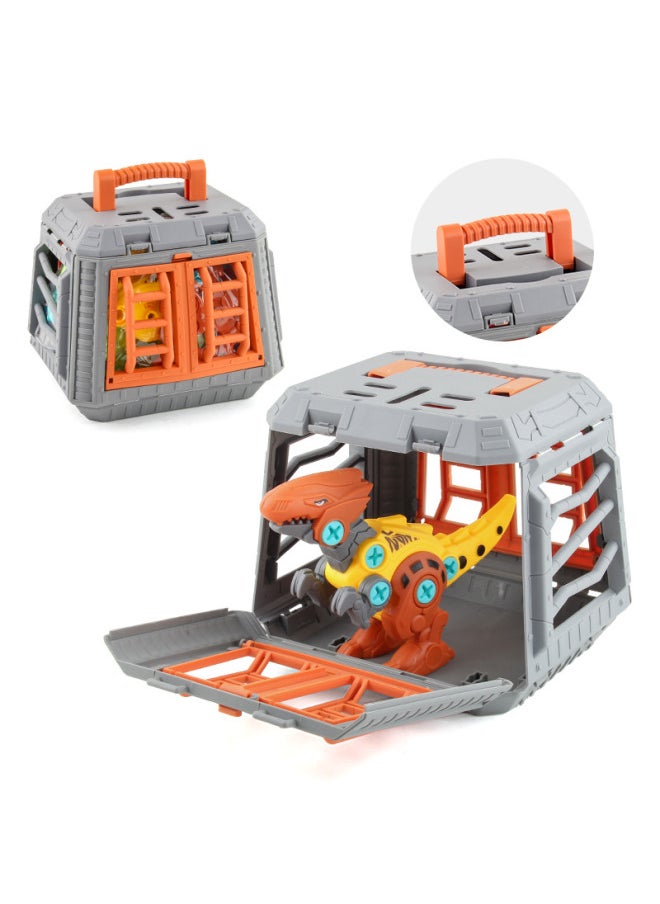 Children Screw DIY Assembled Tyrannosaurus Rex Building Blocks Toy Dinosaur Building Blocks Electric Disassembly Toy-Color:CT006-1 Assembled Dinosaur Orange 513.8G