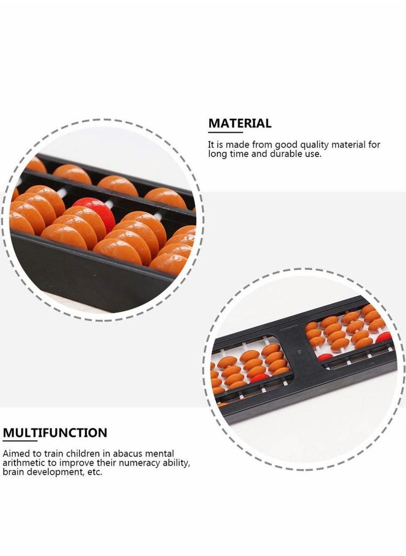 2pcs Vintage Wooden Abacus 13 Rods Wood Soroban with Reset Button Chinese Japanese Calculator Counting Tool for Kid Educational Brain Teaser Toys Gift Brown