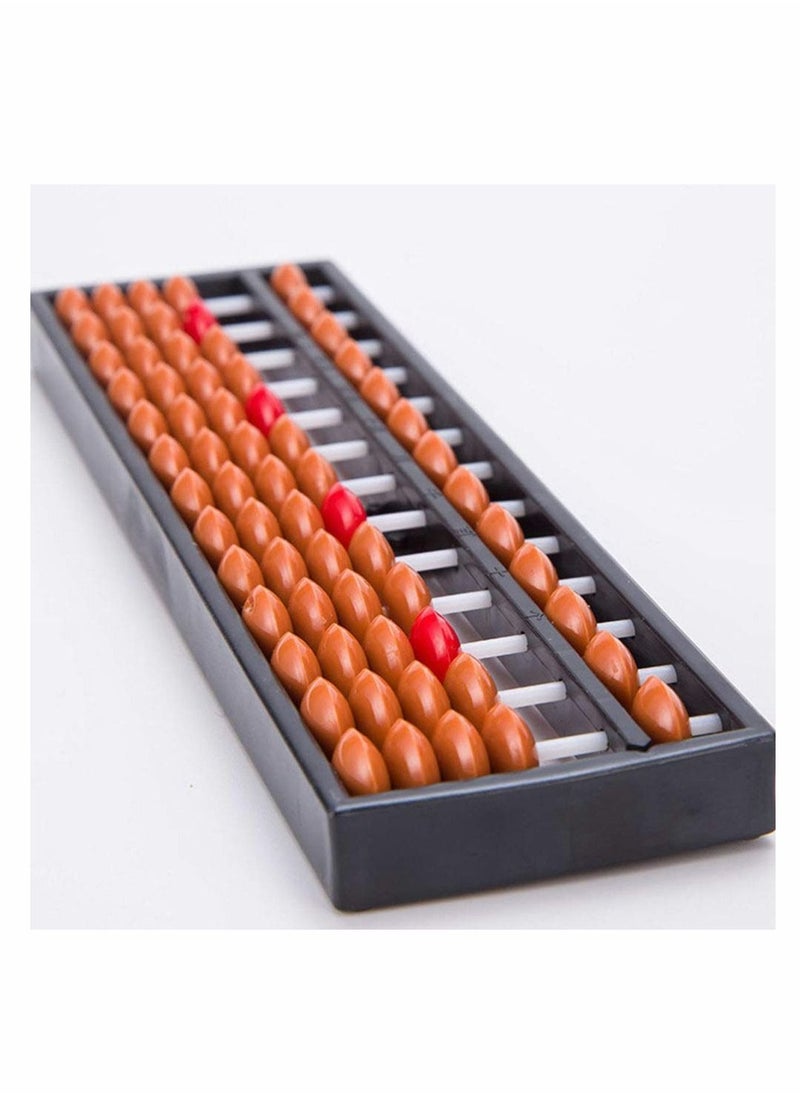 2pcs Vintage Wooden Abacus 13 Rods Wood Soroban with Reset Button Chinese Japanese Calculator Counting Tool for Kid Educational Brain Teaser Toys Gift Brown
