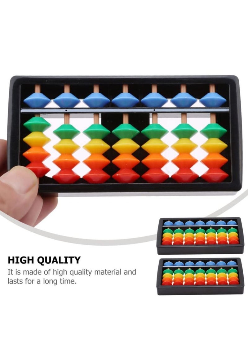 3pcs Chinese Abacus Rainbow Color Column Soroban Vintage Calculator Math Counting Tool Toy for Students Kid