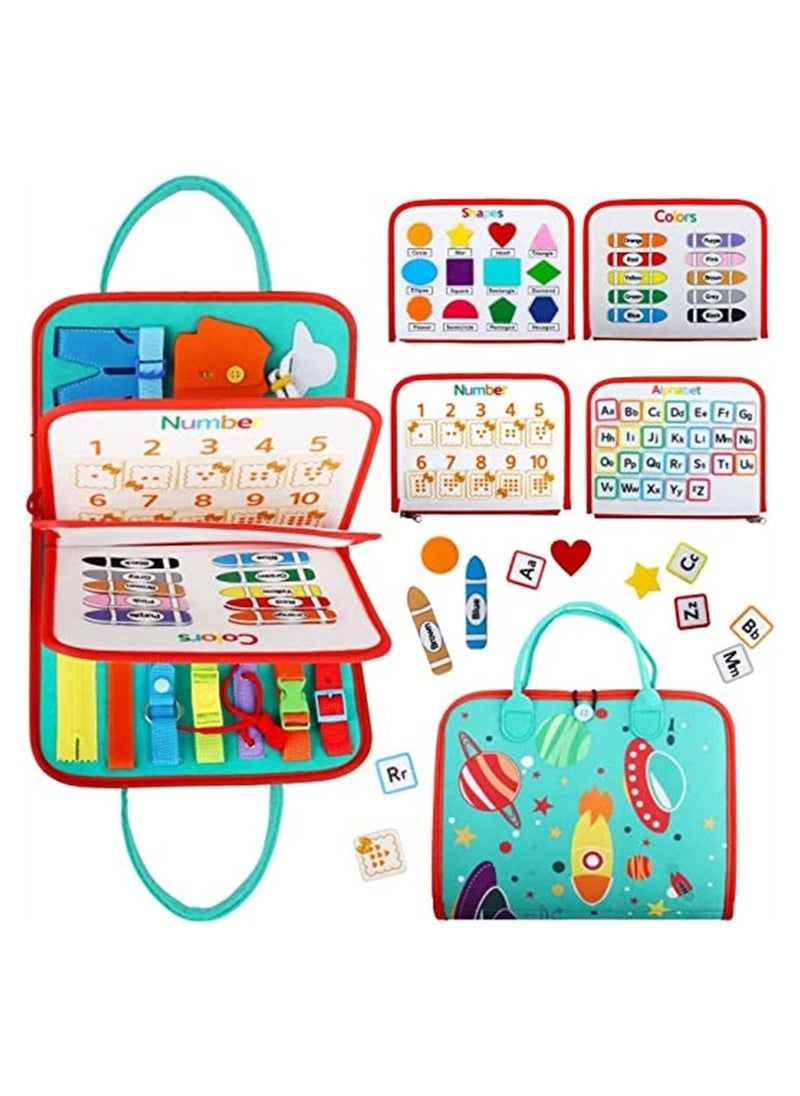 Busy Board, Montessori Toys for Toddler 2 3 4, Sensory Board Learning Fine Motor Skills, Preschool Activities Educational Travel Boys Girls