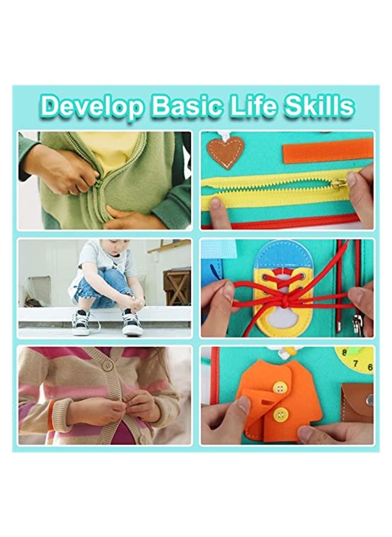 Busy Board, Montessori Toys for Toddler 2 3 4, Sensory Board Learning Fine Motor Skills, Preschool Activities Educational Travel Boys Girls