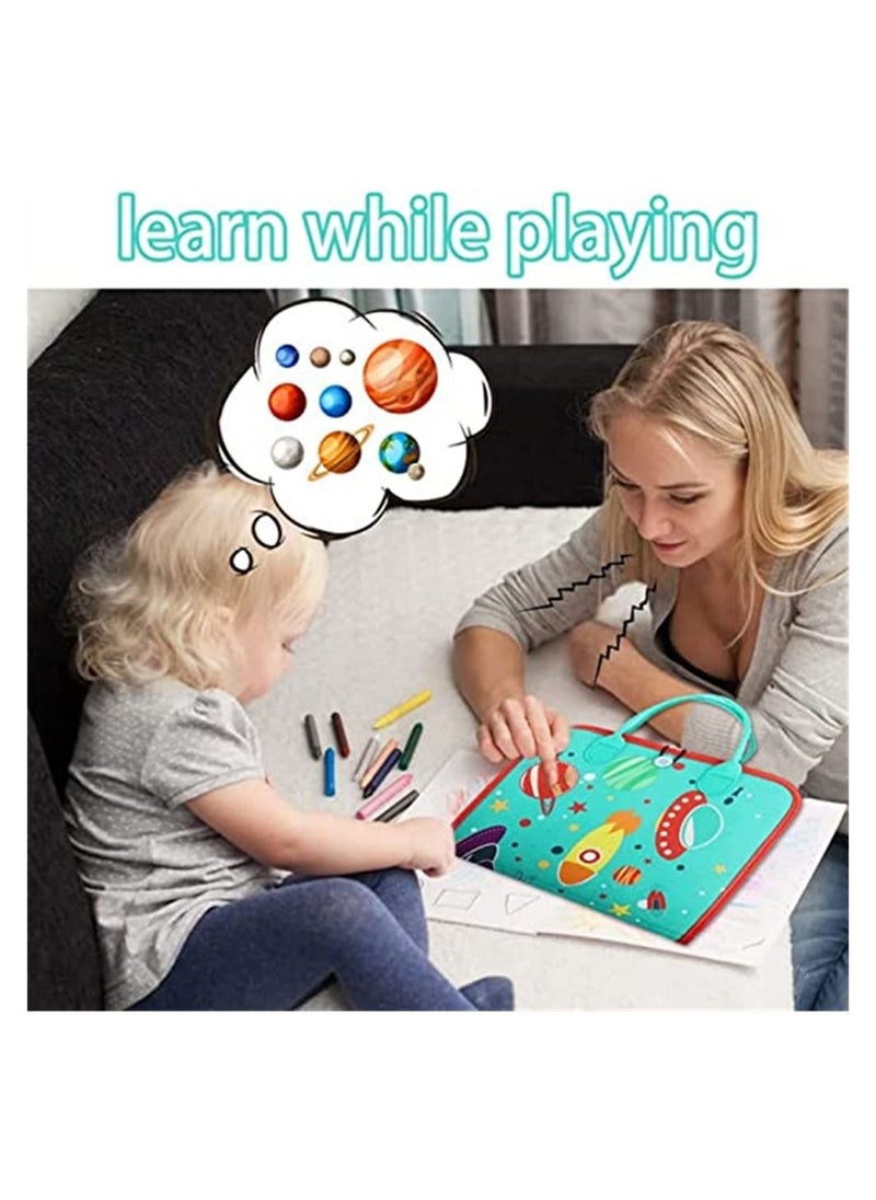 Busy Board, Montessori Toys for Toddler 2 3 4, Sensory Board Learning Fine Motor Skills, Preschool Activities Educational Travel Boys Girls
