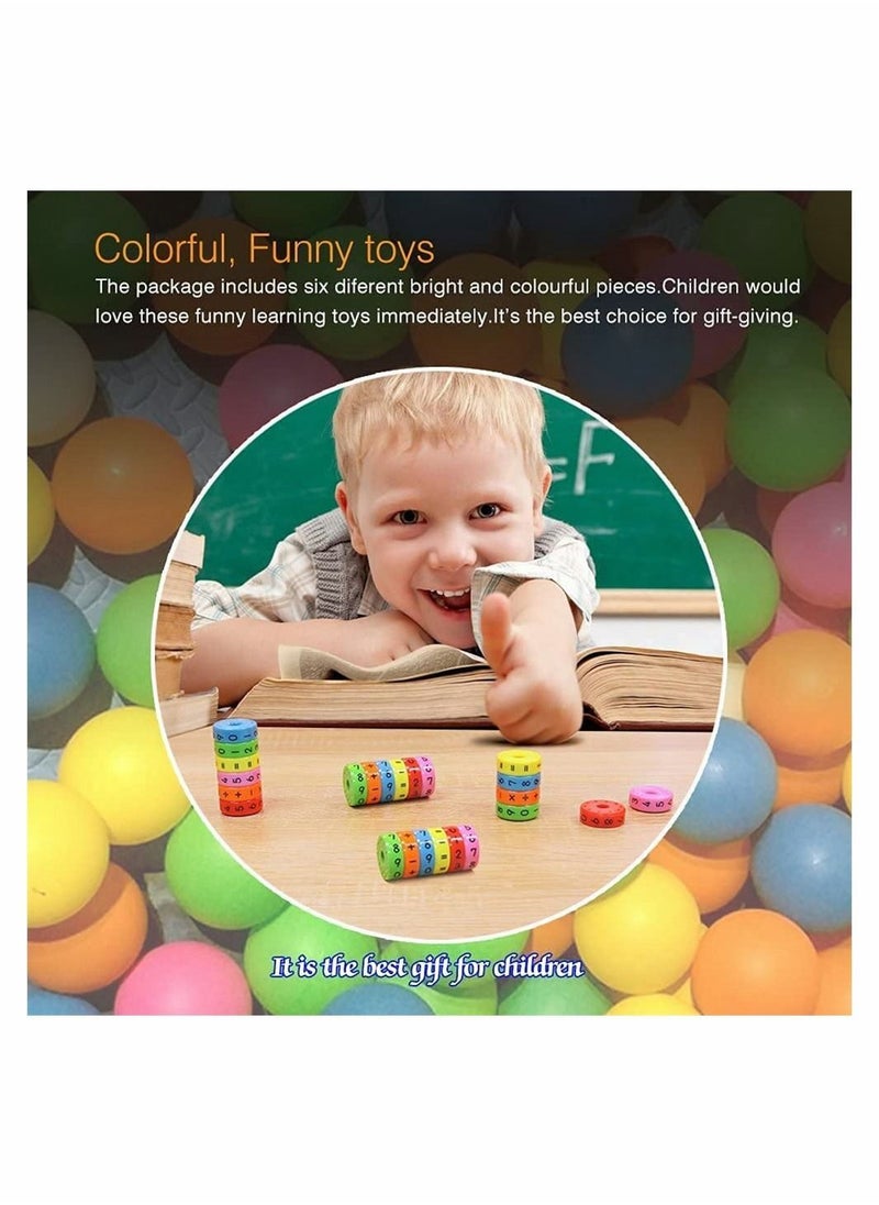 2 Pcs Magnetic Arithmetic Learning Toy, Cylinder Numbers Toys, Intelligence Brain Developing Children Number Game Blocks, DIY Math Toy