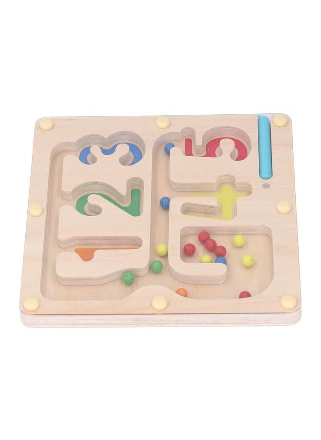 Magnetic Color and Number Maze Wooden Magnet Matching Counting Puzzle Board Educational Children Sorting Toy with Pen