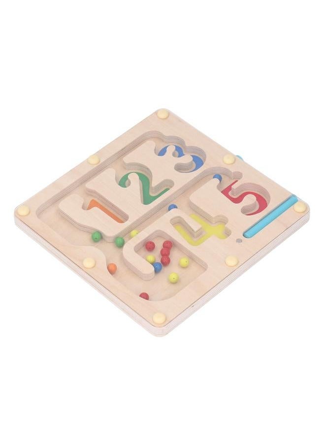 Magnetic Color and Number Maze Wooden Magnet Matching Counting Puzzle Board Educational Children Sorting Toy with Pen
