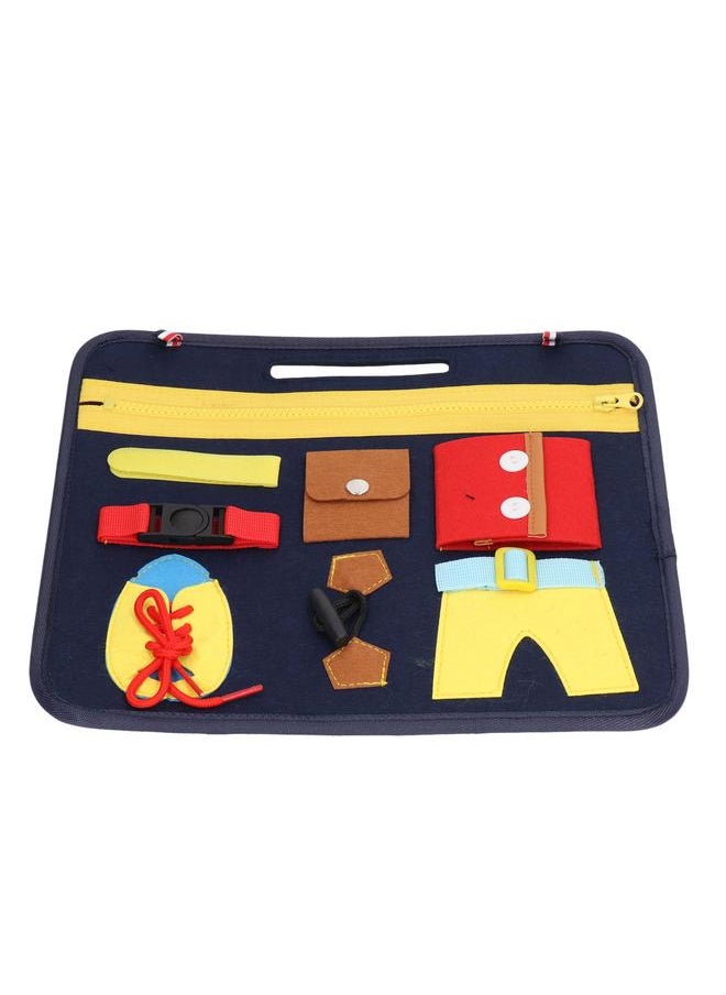 Busy Board Portable Dark Blue Montessori Felt for Toddlers Autism Training Toy Educational Teaching Aids