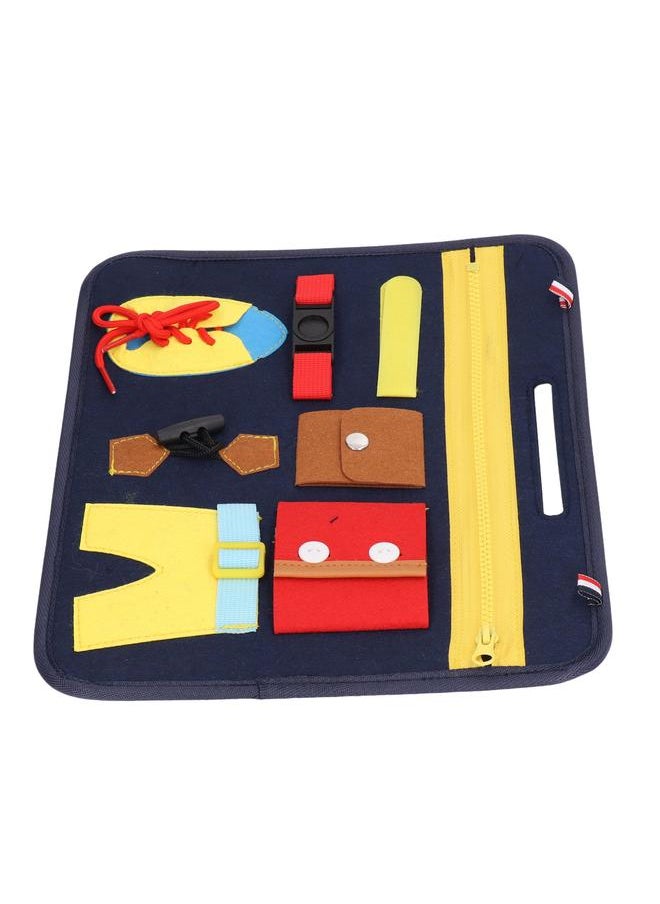 Busy Board Portable Dark Blue Montessori Felt for Toddlers Autism Training Toy Educational Teaching Aids