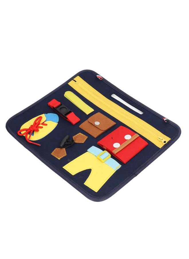 Busy Board Portable Dark Blue Montessori Felt for Toddlers Autism Training Toy Educational Teaching Aids