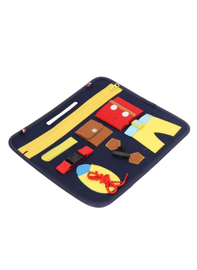 Busy Board Portable Dark Blue Montessori Felt for Toddlers Autism Training Toy Educational Teaching Aids