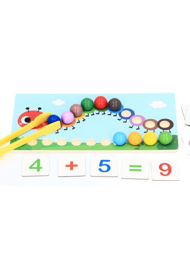 Wooden Clip Beads Toy Puzzle Early Educational Interactive Learn Math Counting Color Matching Toddler Games