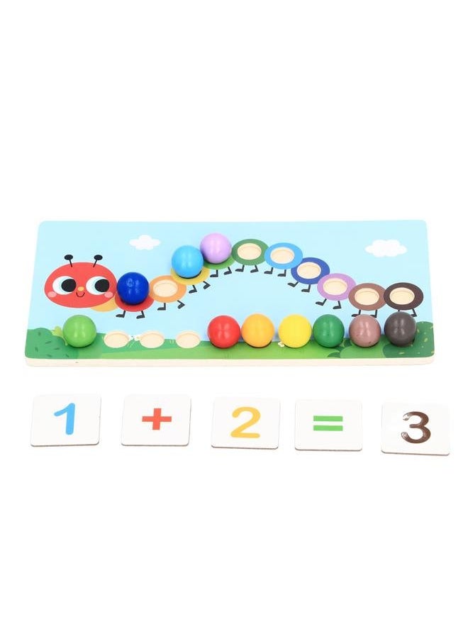 Wooden Clip Beads Toy Puzzle Early Educational Interactive Learn Math Counting Color Matching Toddler Games