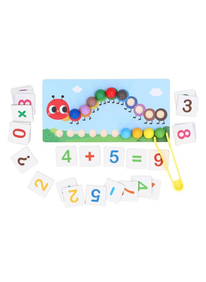 Wooden Clip Beads Toy Puzzle Early Educational Interactive Learn Math Counting Color Matching Toddler Games
