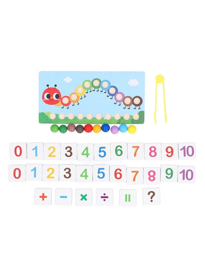 Wooden Clip Beads Toy Puzzle Early Educational Interactive Learn Math Counting Color Matching Toddler Games