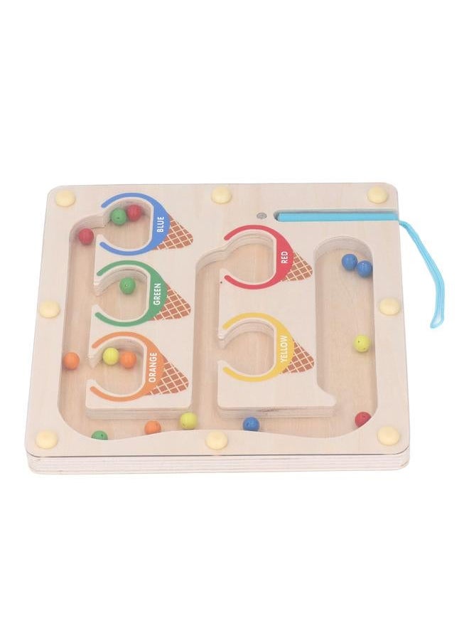 Magnetic Color and Number Maze Wooden Magnet Matching Counting Puzzle Board Educational Children Sorting Toy with Pen Ice Cream