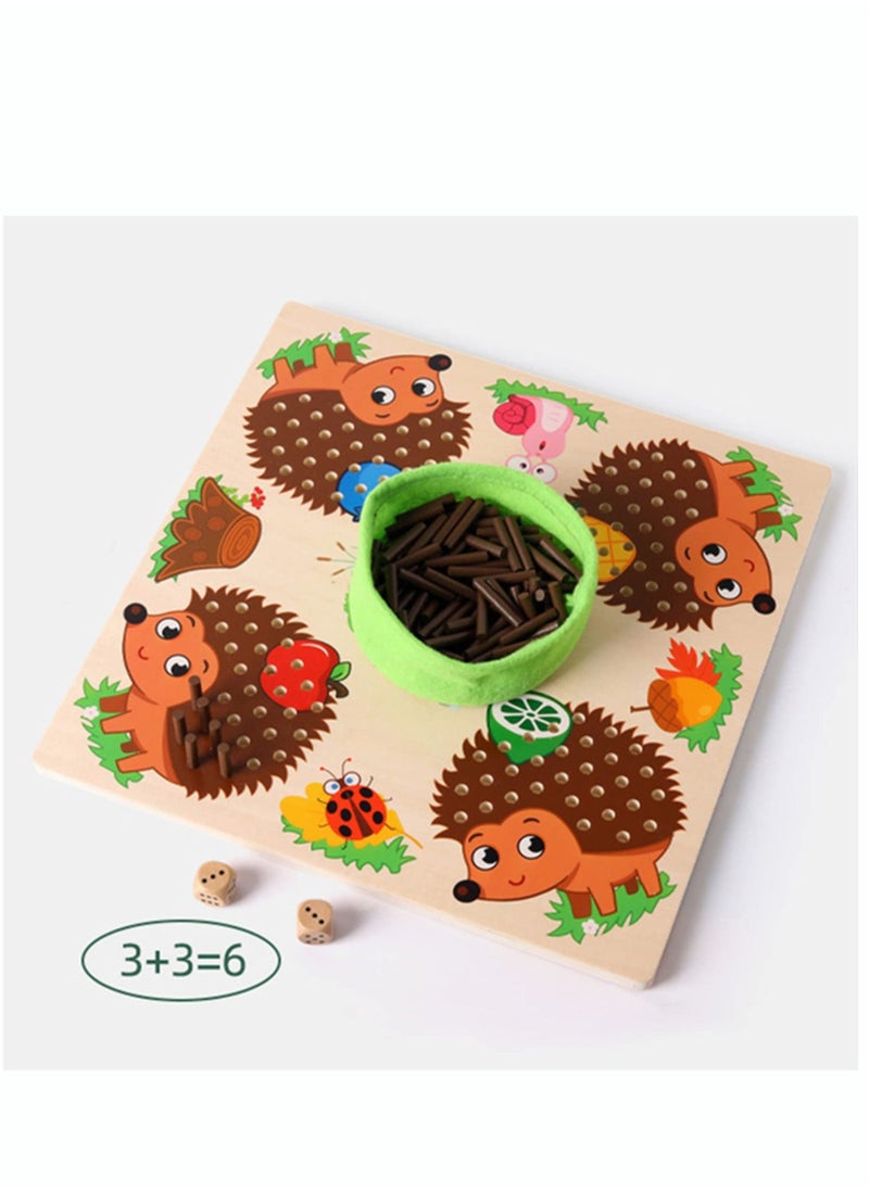 Hedgehog Board Learning Toy Fine Motor Skills Montessori for Toddler Children Party Favors Ages 3+ Birthday Most Popular Cooperative Game Boys and Girls