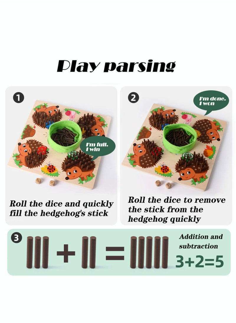Hedgehog Board Learning Toy Fine Motor Skills Montessori for Toddler Children Party Favors Ages 3+ Birthday Most Popular Cooperative Game Boys and Girls