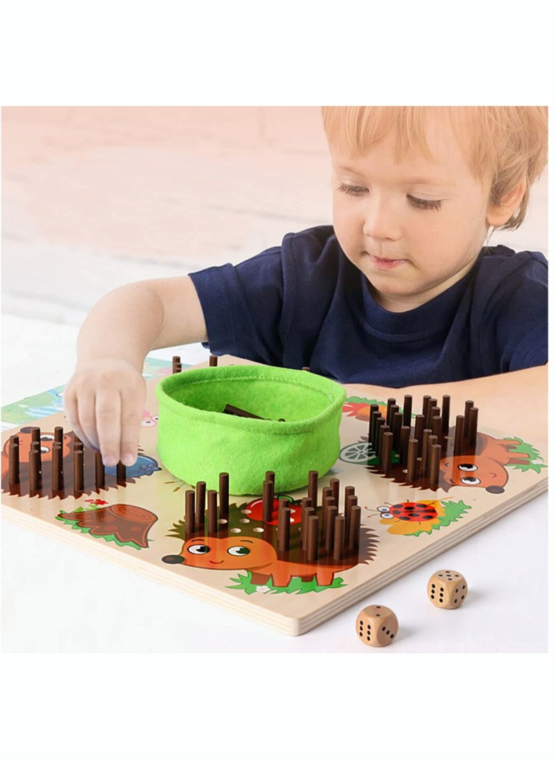 Hedgehog Board Learning Toy Fine Motor Skills Montessori for Toddler Children Party Favors Ages 3+ Birthday Most Popular Cooperative Game Boys and Girls