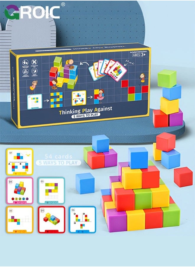 40 Pcs Cubes Math Manipulatives Stacked Blocks Toys For Kids, Educational Counting Classroom Learning Supplies, Preschool Plastic for Kindergarten Homeschool