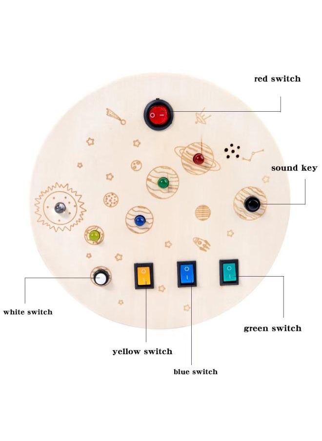 Wooden Children's Educational Switch Power Led Light Busy Board Busy Light Button Early Education Educational Toys