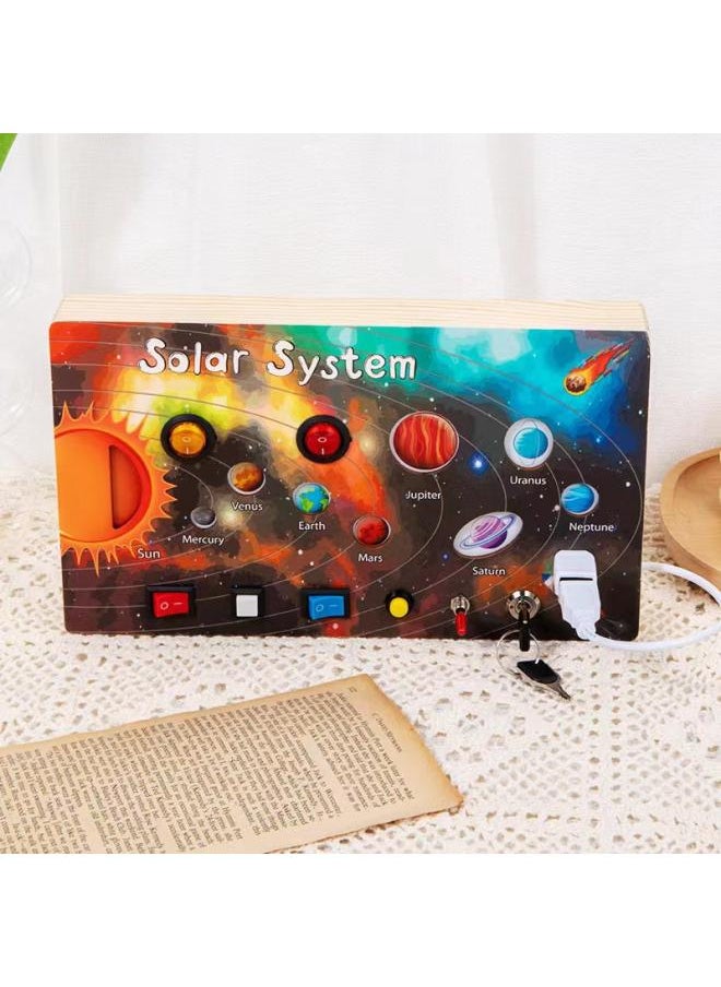 Wooden Children's Educational Switch Power Led Light Busy Board Busy Light Button Early Education Educational Toys